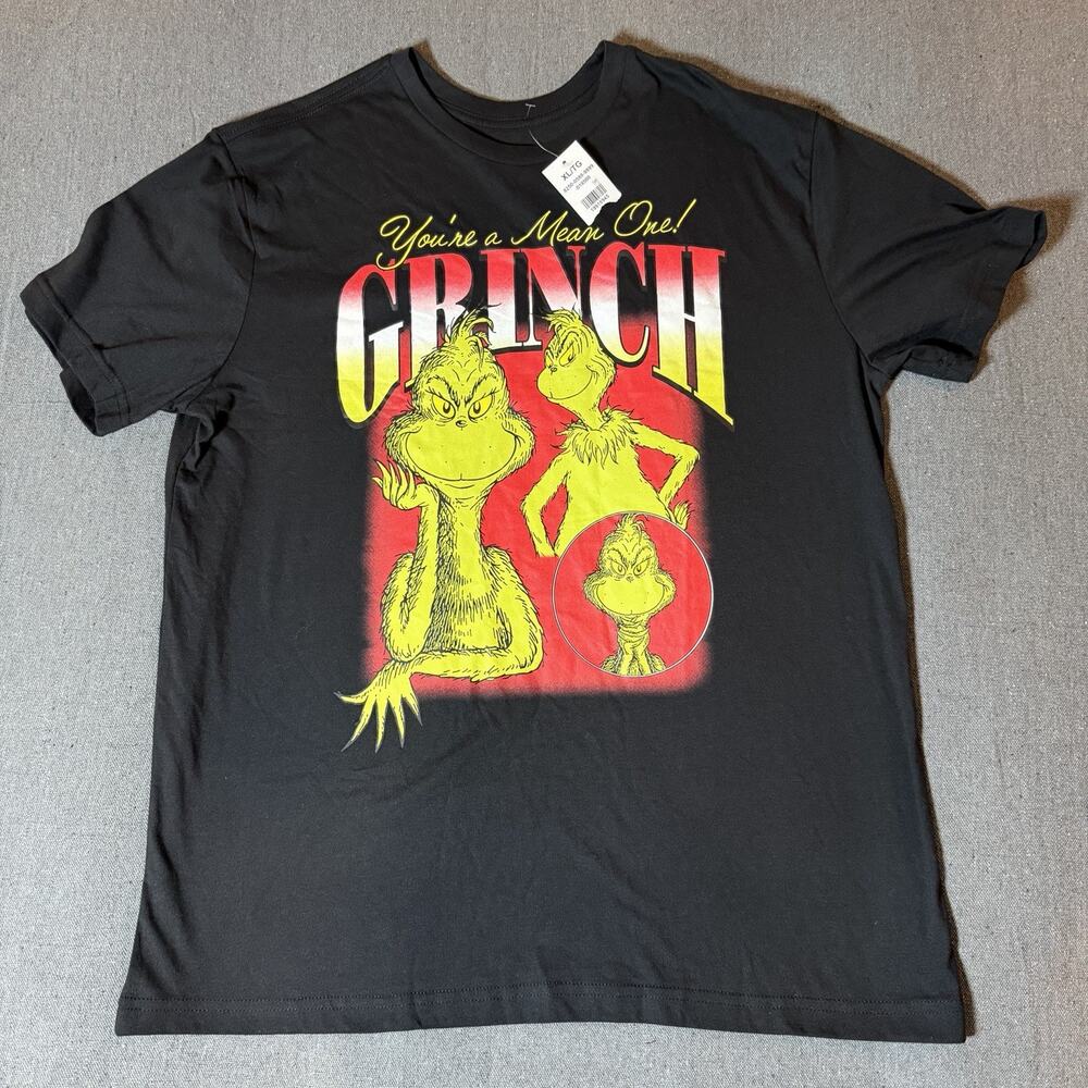 The Grinch "You're a mean one" Men's Short Sleeve Black Size XL New with Tag